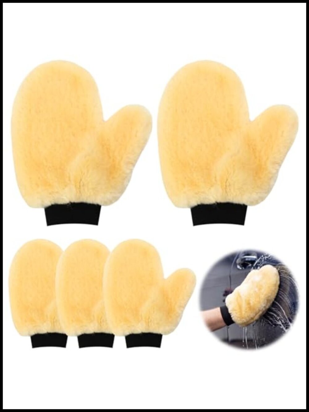Synthetic Lambswool Car Wash Mitt 5 Pack Scratch-Free